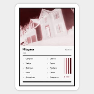 Niagara Redveil Album Tracklist Poster Sticker